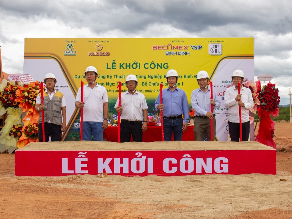 HUDECO khởi công hạng mục trạm bơm – bể chứa (giai đoạn 1) thuộc dự án KCN Becamex Bình Định